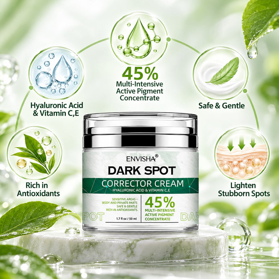 45% multi-intensive active pigment concentrate, hyaluronic acid and vitamin C, E, safe and gentle, lighten stubborn spots