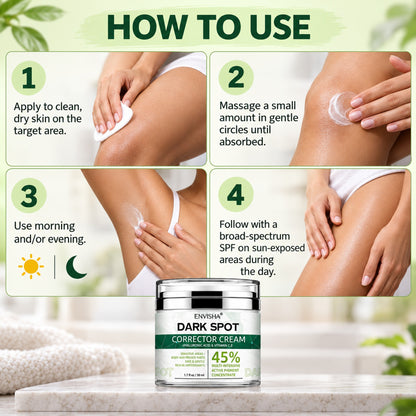 How to use the dark spot corrector cream in 4 steps