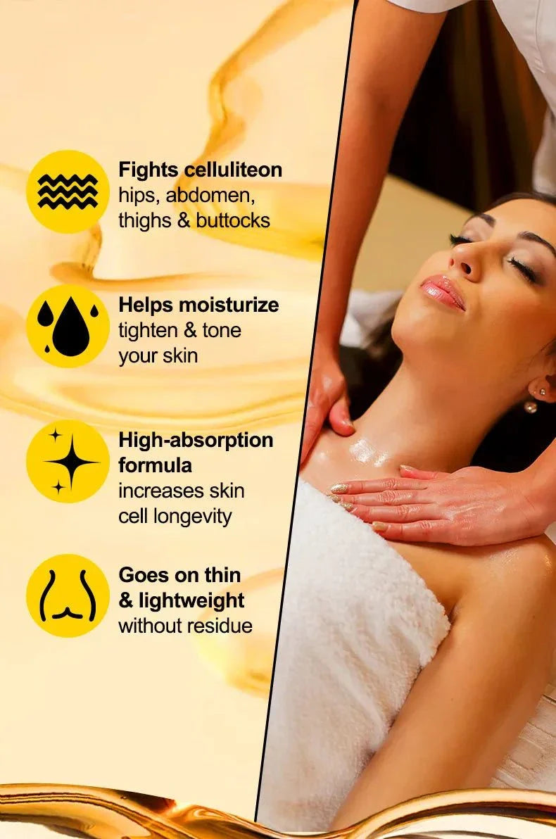 Body Massage Treatment Oil texture close-up 240ml therapy oil