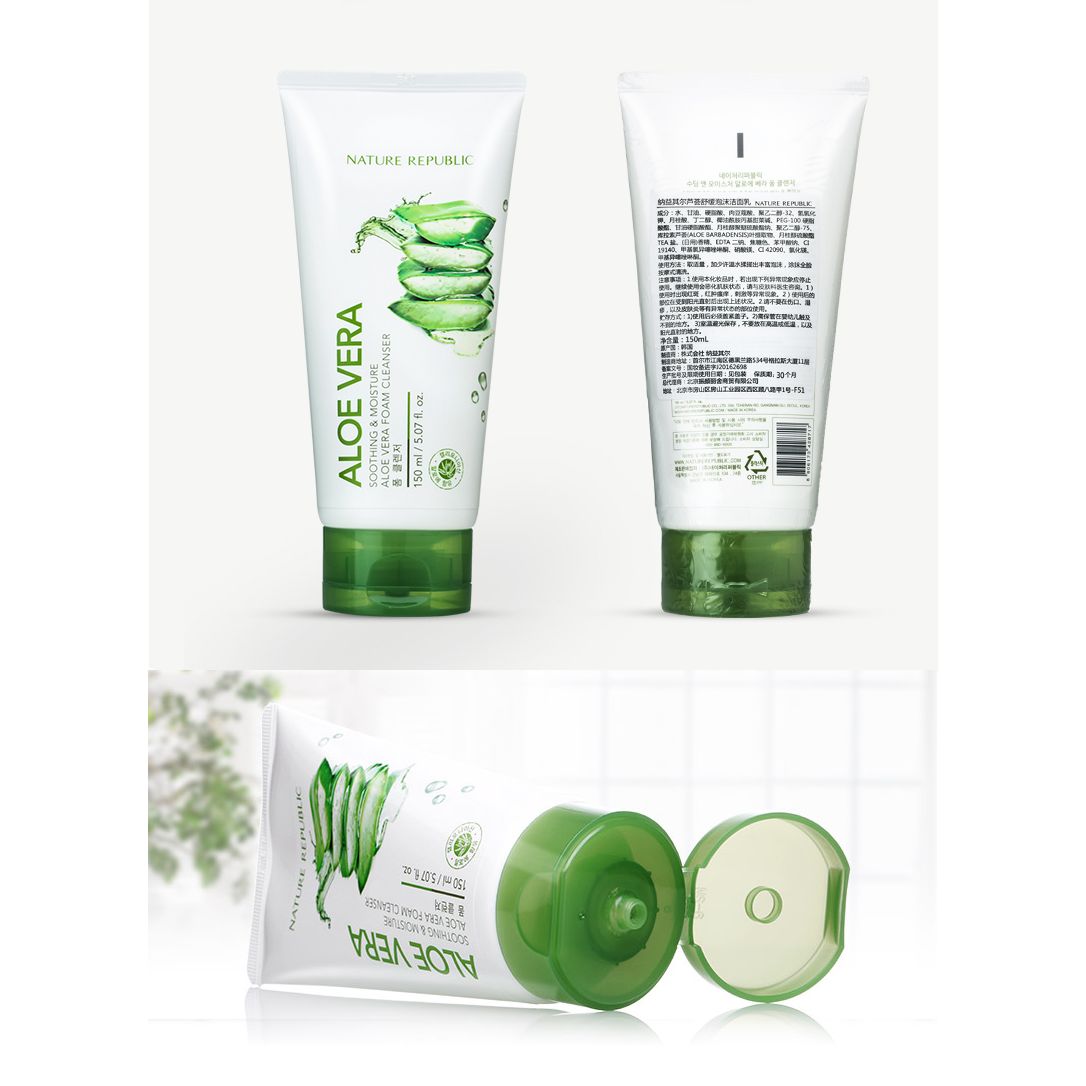 Aloe Vera Soothing & Moisture Foam Cleanser, 150ml