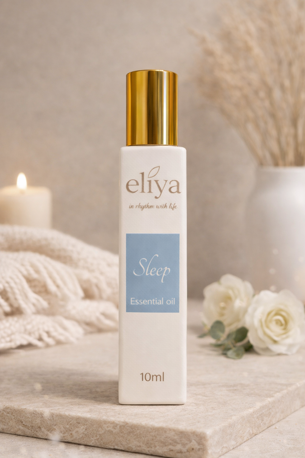 Eliya Sleep Essential Oil Roller 10ml with organic jojoba oil for calming bedtime aromatherapy