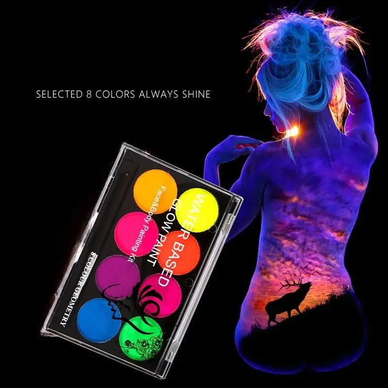 Fluorescent Water-Soluble Body Paint Pigments – 8/15 Color Set