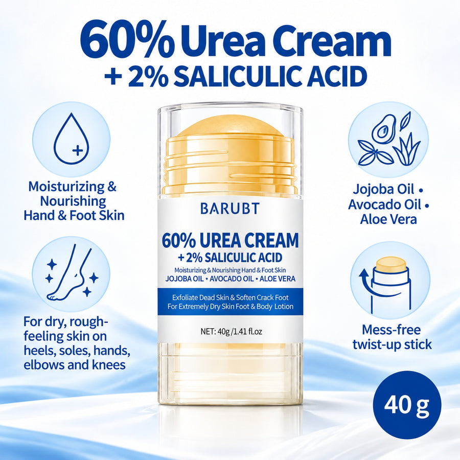 60% urea foot and hand cream stick benefits: moisturizing, for rough heels, hands, elbows and knees