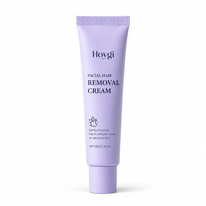 Hoygi Facial Hair Removal Cream 40 g lavender tube on a white background