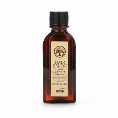 Hair Salon Argan Oil bottle alone on pure white with a soft realistic shadow