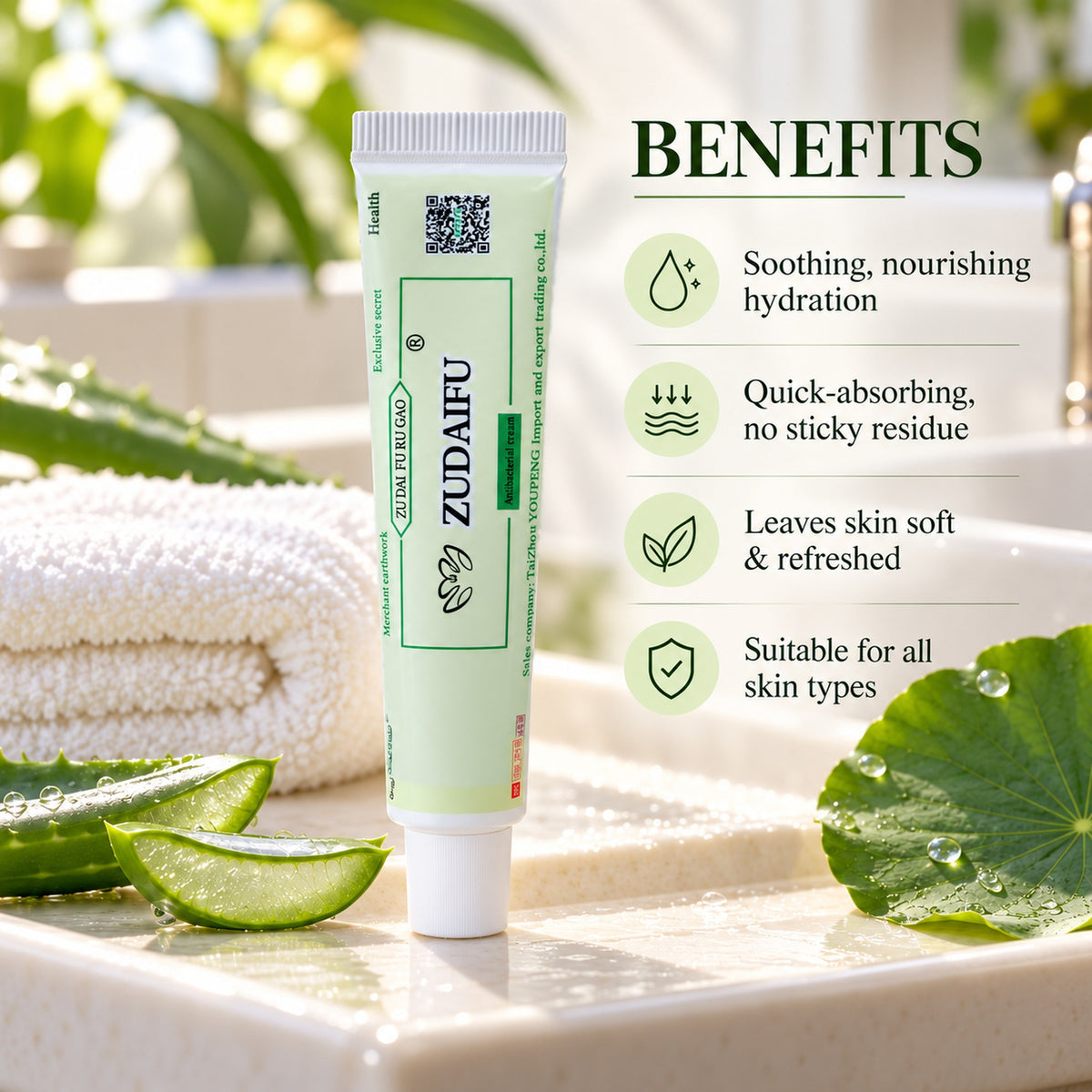 Herbal nourishing cream benefits: soothing nourishing hydration, quick-absorbing, leaves skin soft and refreshed, for all skin types