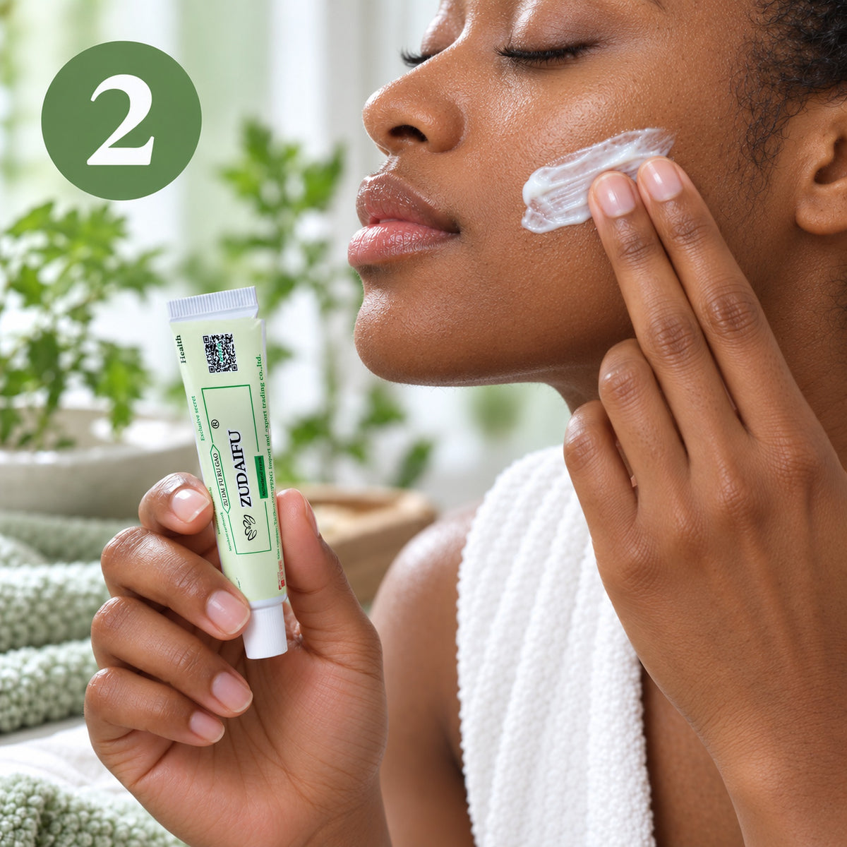 Step 2: smooth the cream over the face