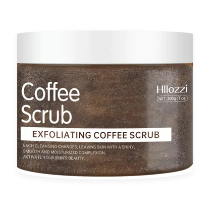 Hllozzi Exfoliating Coffee Scrub 200g jar, product only, centered on a pure white background