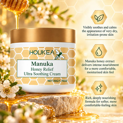 Manuka honey cream benefits: soothes very dry skin, intense nourishment, softer comfortable skin