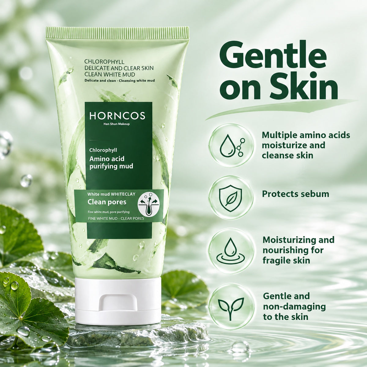 Gentle on skin: amino acids moisturize and cleanse, protects sebum, nourishing for fragile skin