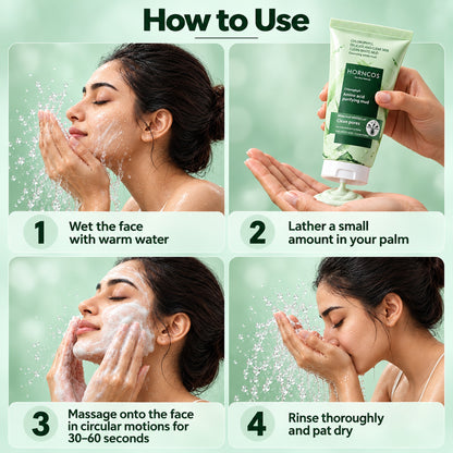 How to use the chlorophyll facial cleanser in 4 steps