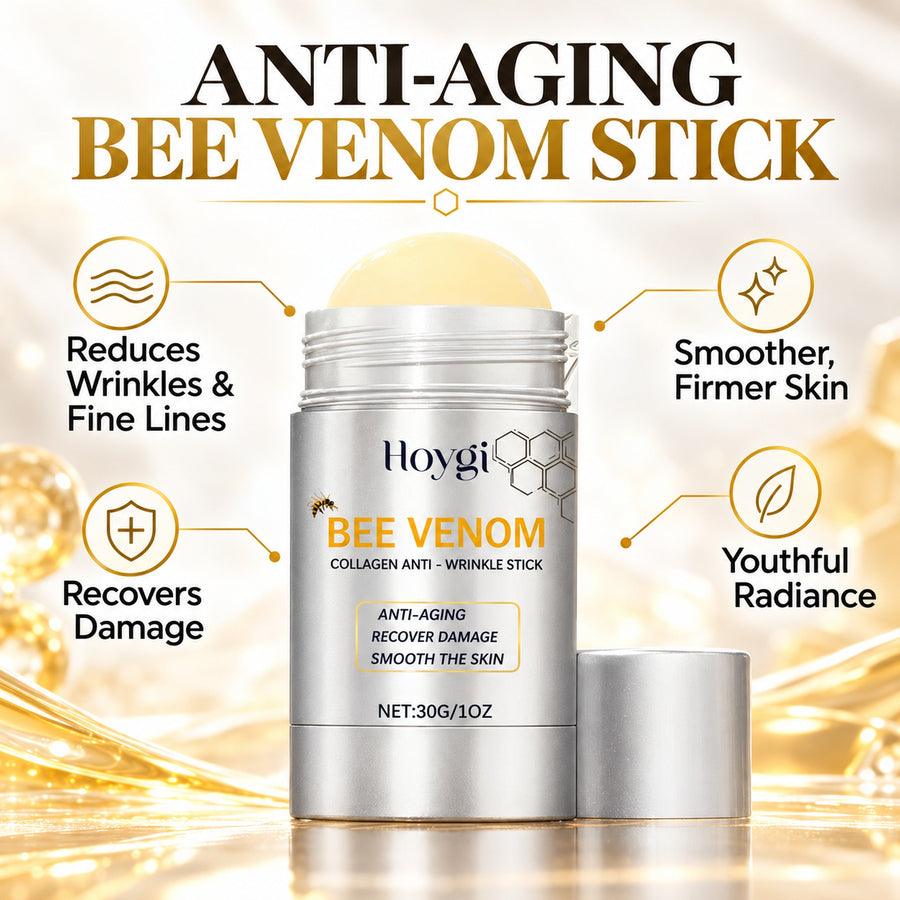 Hoygi Bee Venom Collagen Anti-Wrinkle Stick 30g benefits: reduces wrinkles and fine lines, smoother firmer skin, recovers damage, youthful radiance