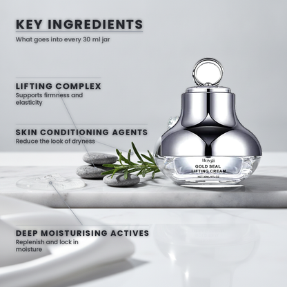 Hoygi Gold Seal Lifting Cream — key ingredients: lifting complex, deep moisturising actives, skin conditioning agents