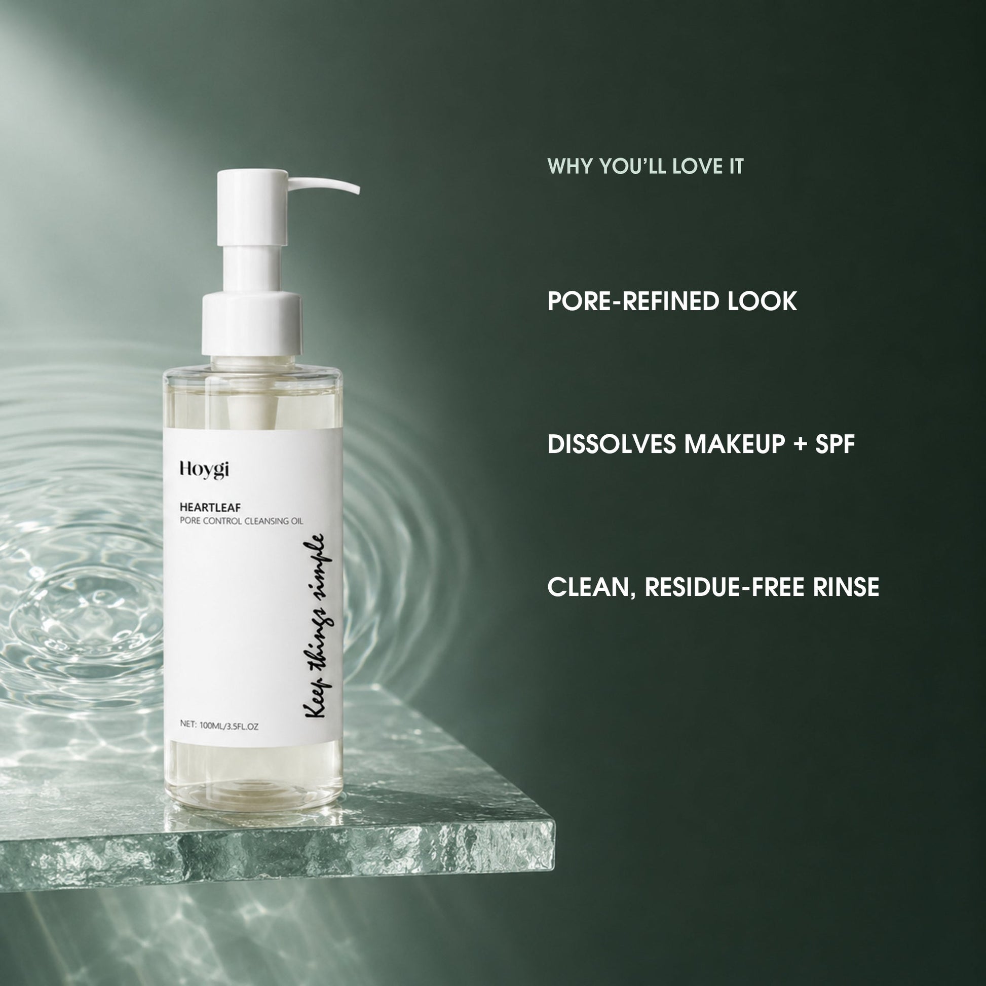 Hoygi cleansing oil benefits: pore-refined look, makeup removal and clean rinsing