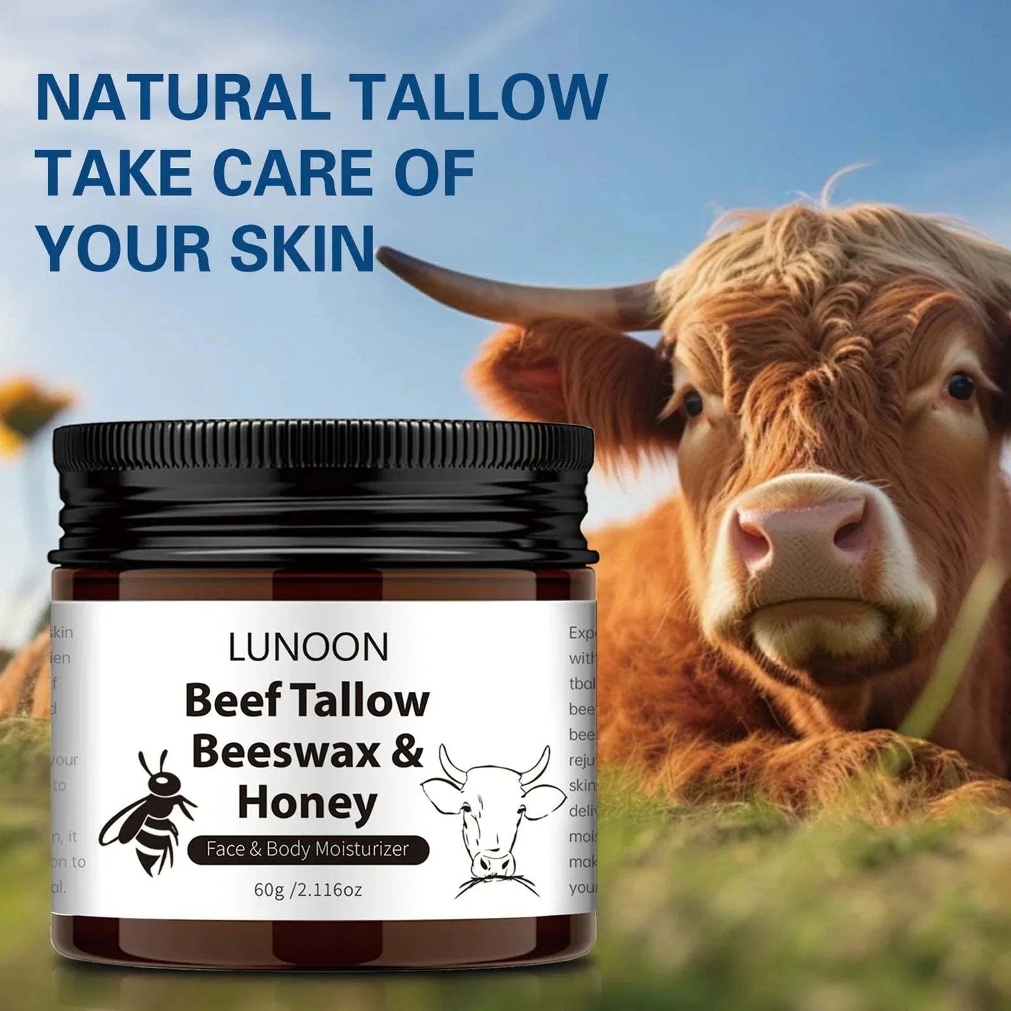 Butter Honey & Tallow Moisturizing Cream - Natural Deep Hydration for Dry Skin | Nourishing Face & Body Cream with Tallow, Honey & Butter The Bee Venom Store
