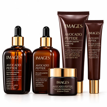 IMAGES Avocado Peptide 5-piece skincare set: skin softener, essence, essence cream, cleansing balm and double eye cream