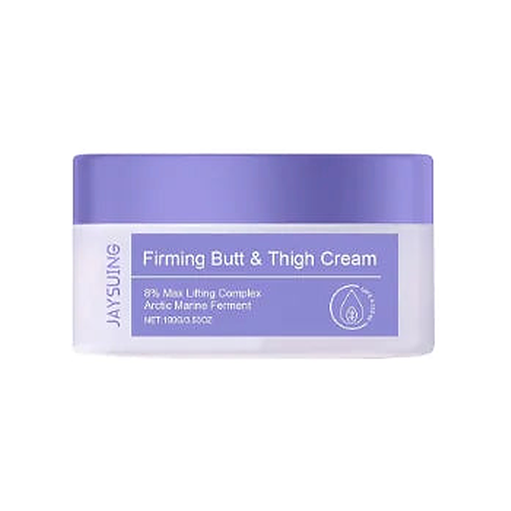 Jaysuing Firming Butt & Thigh Cream 100g — jar only, centered hero on white background with soft studio shadow