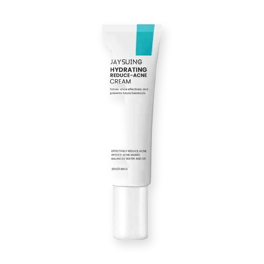 JAYSUING Hydrating Reduce-Acne Cream, 25g / 0.88 oz — tube alone on a pure white background with a soft studio shadow