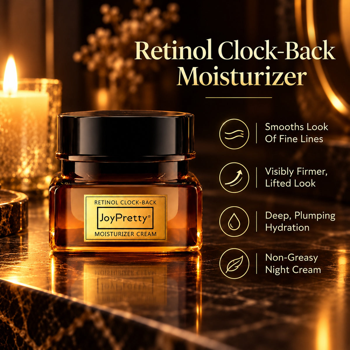 JoyPretty Retinol Clock-Back Moisturizer Cream – smooths the look of fine lines, visibly firmer lifted look, deep plumping hydration