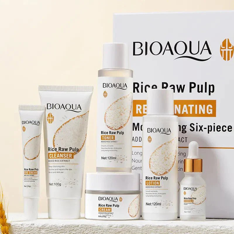 Rice essence hydrating skincare set front packaging