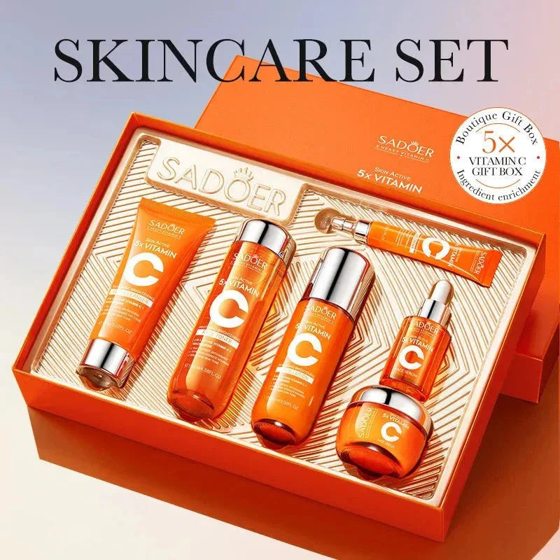 Vitamin C 7-Piece K-Beauty Brightening Skincare Gift Set in Full 7-Piece Gift Set