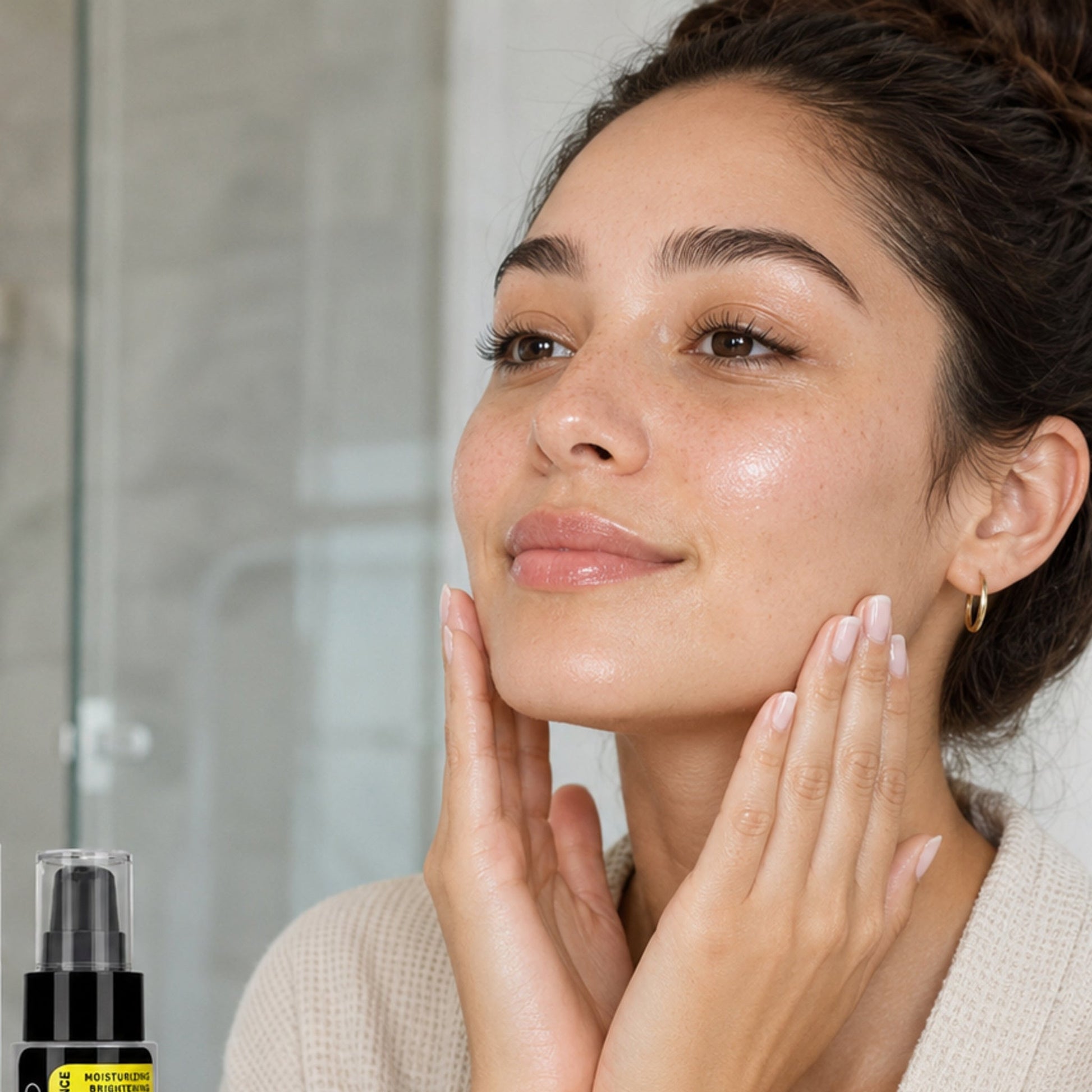 K-Beauty Snail Mucin Serum – Hydrating & Brightening — realistic box-free lifestyle scene clearly showing the product in use