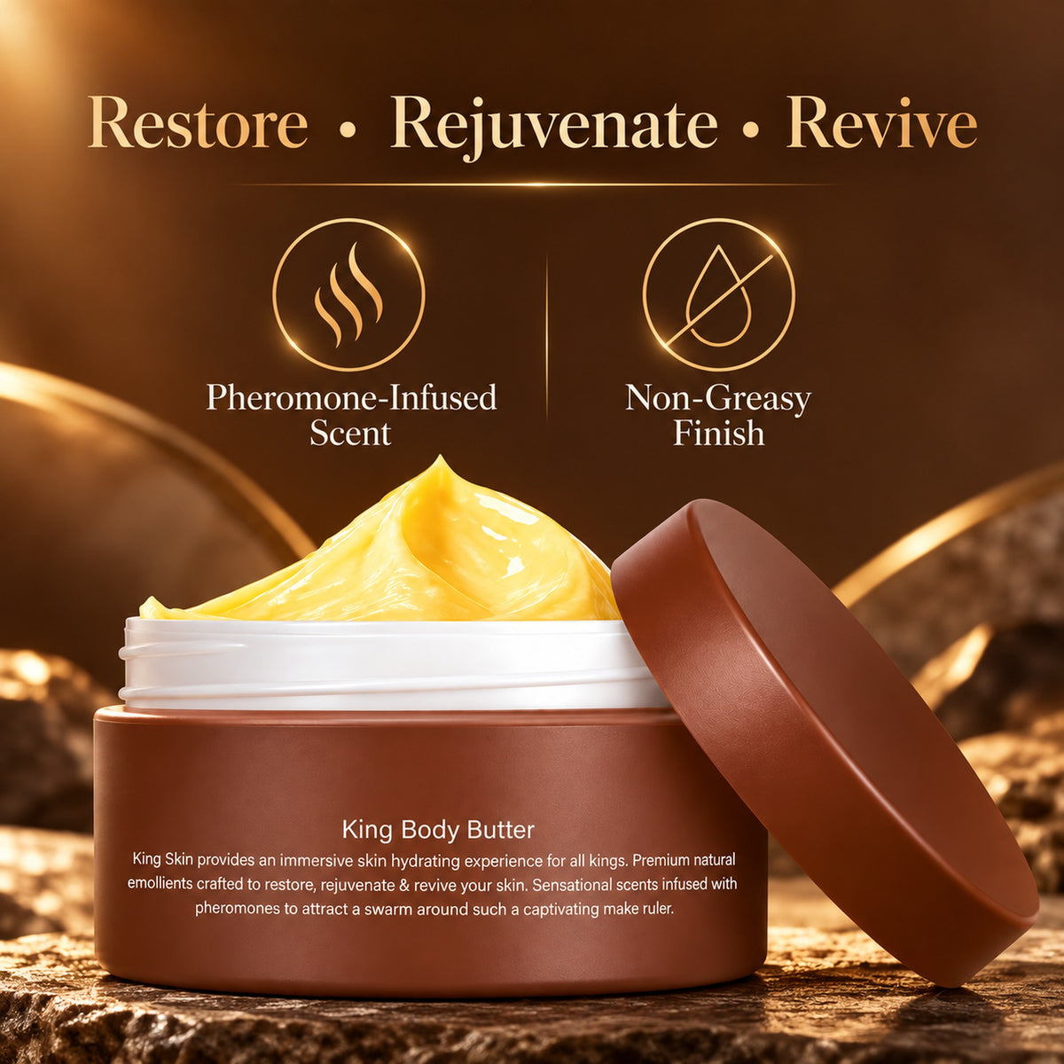 Restore, rejuvenate, revive - pheromone-infused scent and non-greasy finish