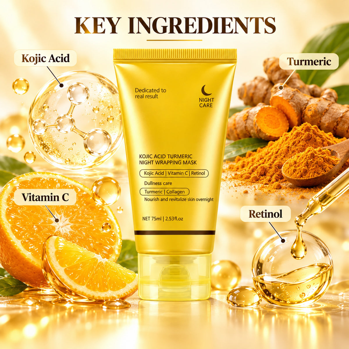 Key ingredients: kojic acid, turmeric, vitamin C, retinol
