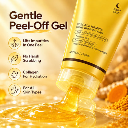 Gentle peel-off gel: lifts impurities in one peel, no harsh scrubbing, collagen for hydration, for all skin types