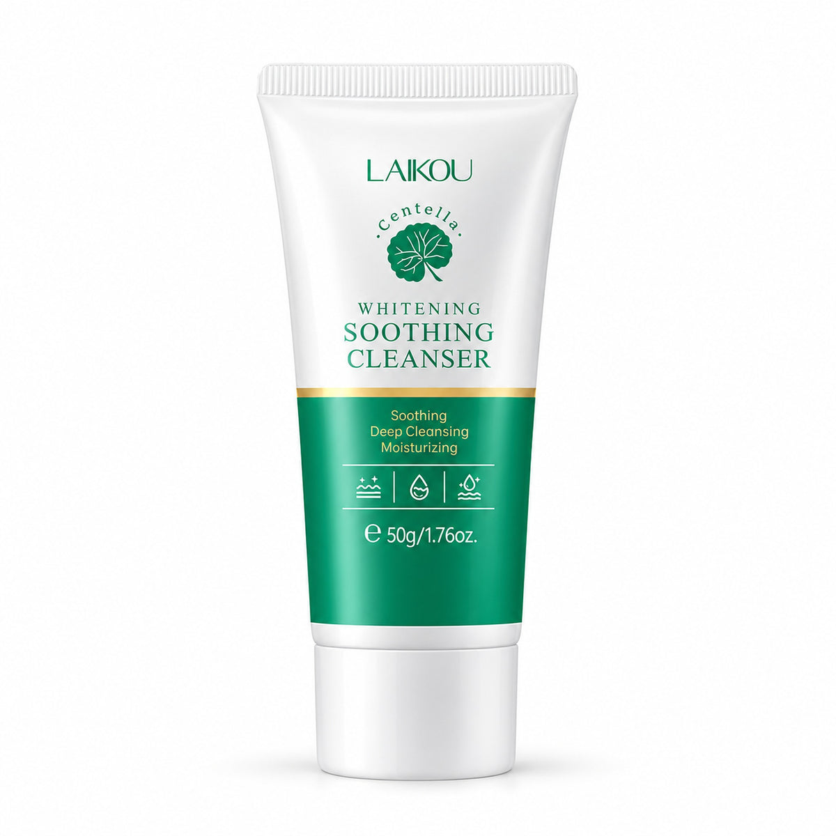 LAIKOU Centella Whitening Soothing Cleanser 50g tube on a white background