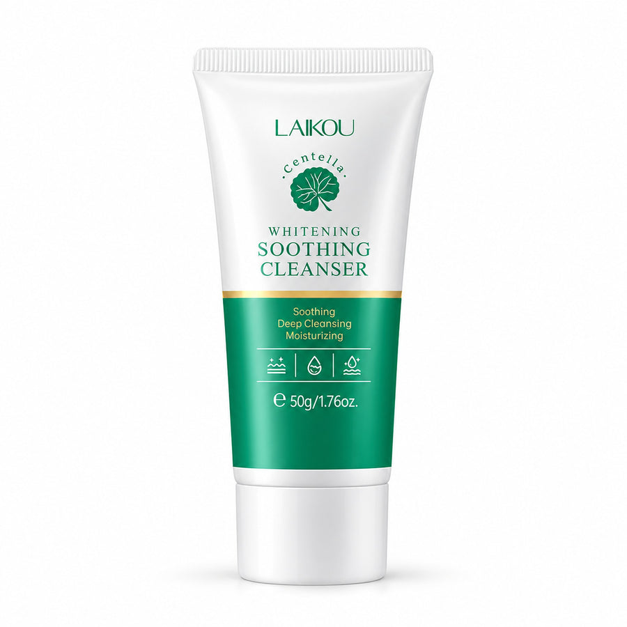 LAIKOU Centella Whitening Soothing Cleanser 50g tube on a white background