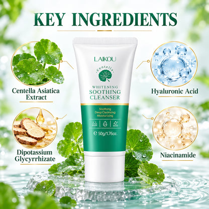 Key ingredients of the centella cleanser: centella asiatica extract, dipotassium glycyrrhizate, niacinamide, hyaluronic acid