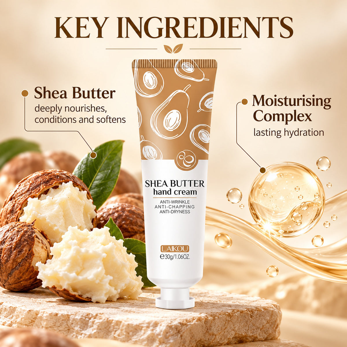 Key ingredients: shea butter and moisturising complex