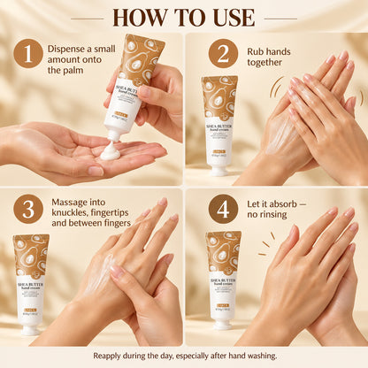 How to use the shea butter hand cream in four steps