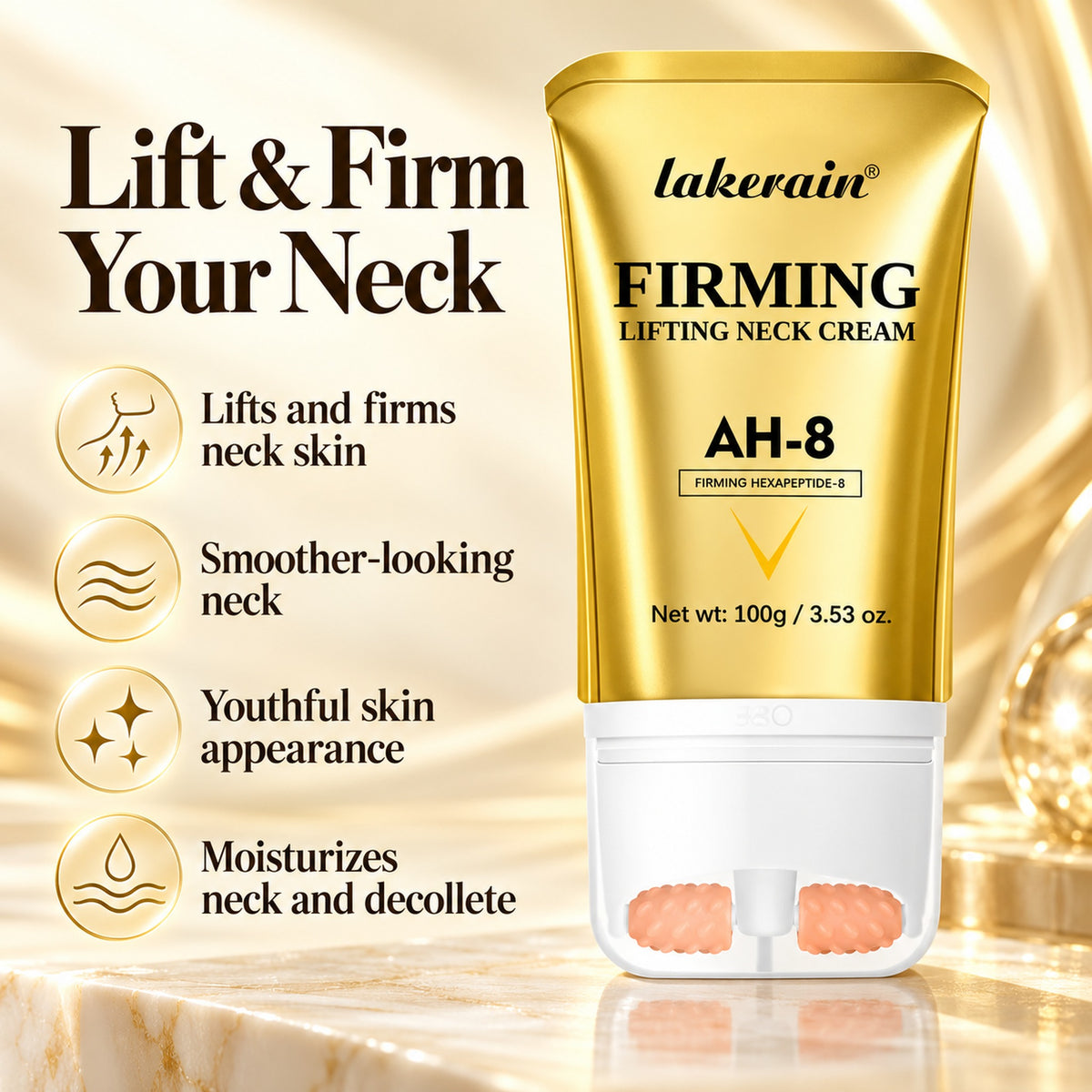 Lift and firm your neck: lifts and firms neck skin, smoother-looking neck, youthful skin appearance, moisturizes neck and decollete