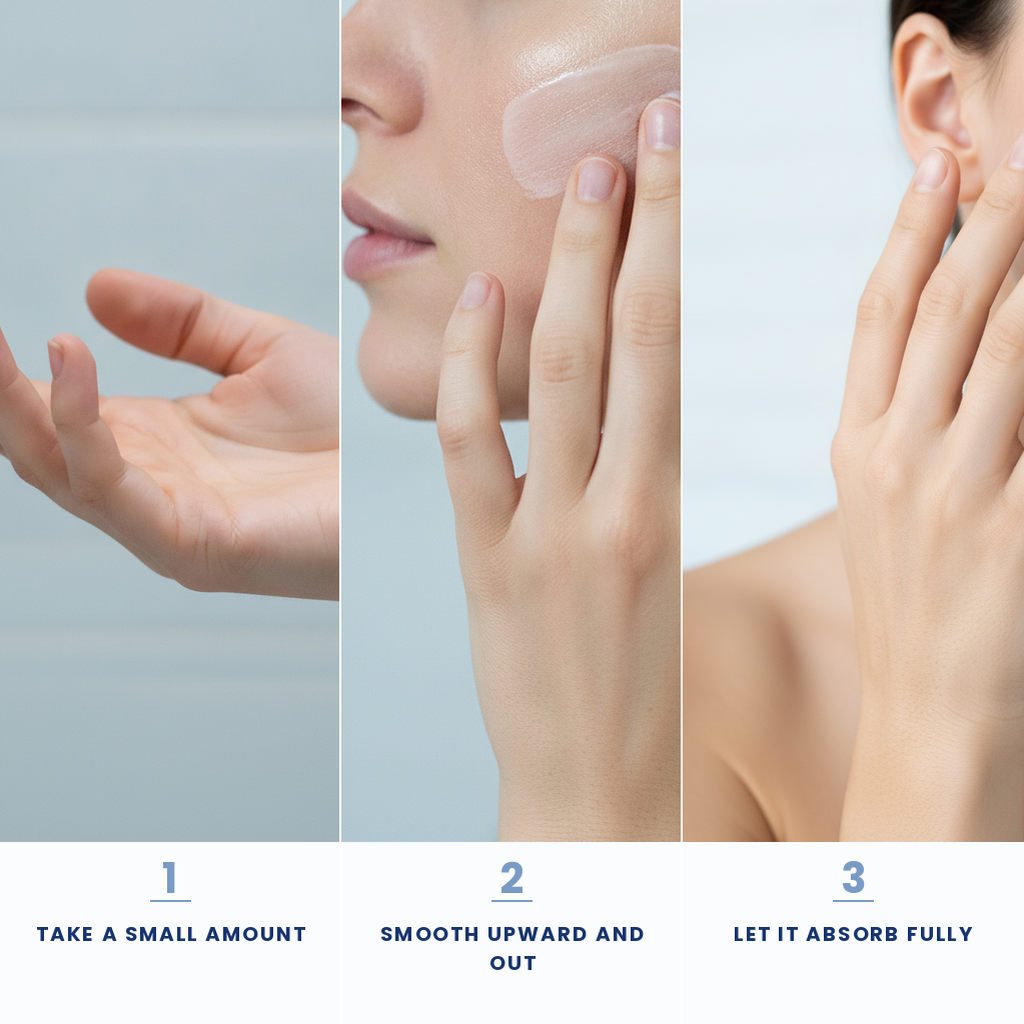 Lakerain Glow Daily Cream — how to use in three steps