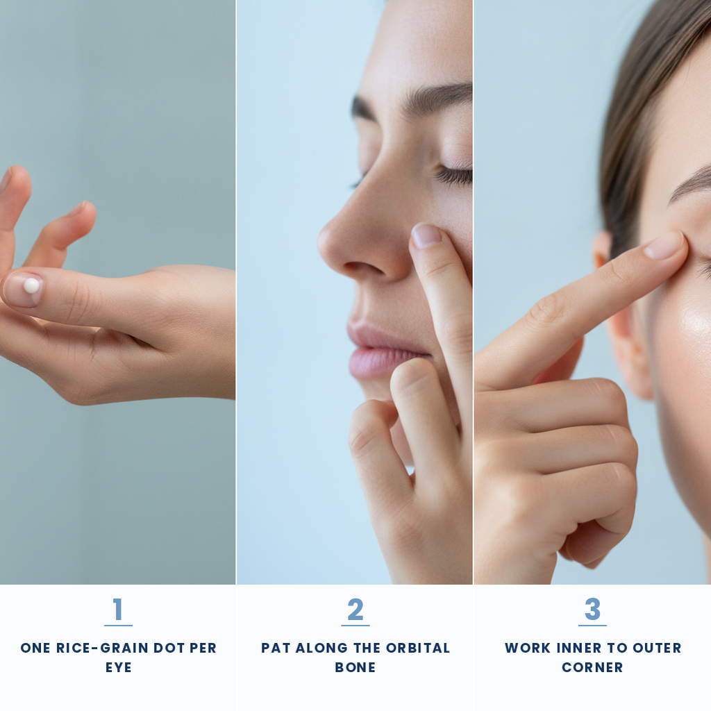 Anti-Wrinkle Firming Eye Cream — how to use in three steps