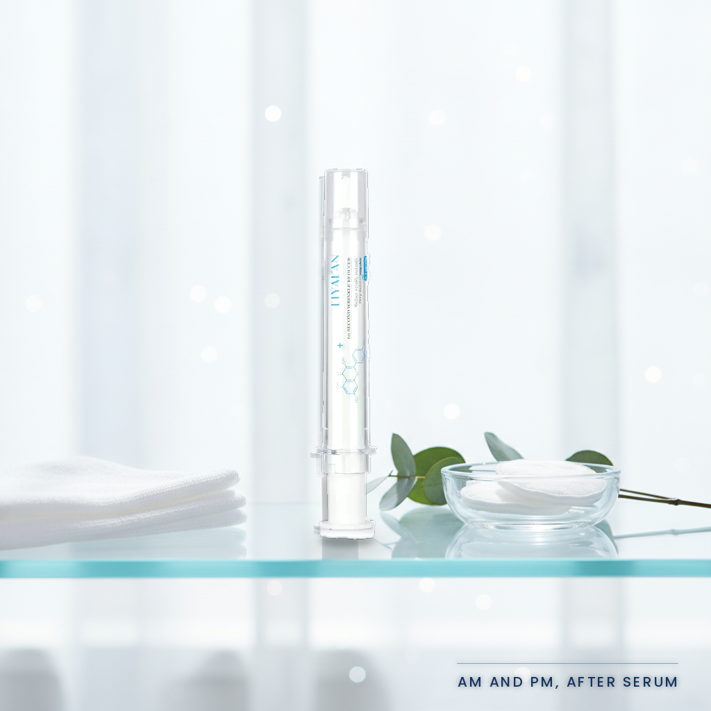 Anti-Wrinkle Firming Eye Cream — on a bright glass shelf beside a window