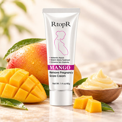 Mango body cream tube with fresh mango and whipped mango butter