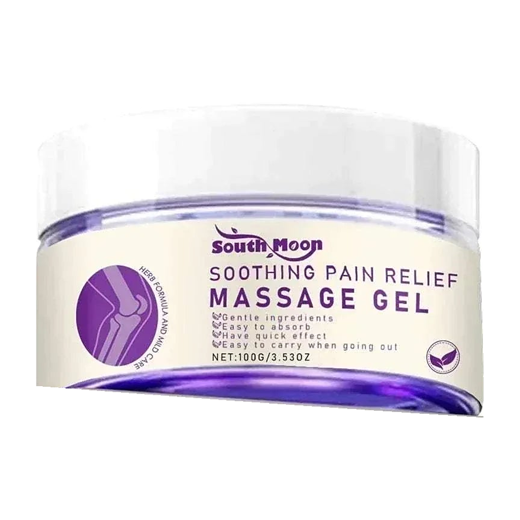 Herbal Warming Massage Gel 100g — jar only, centered hero on white background with soft studio shadow