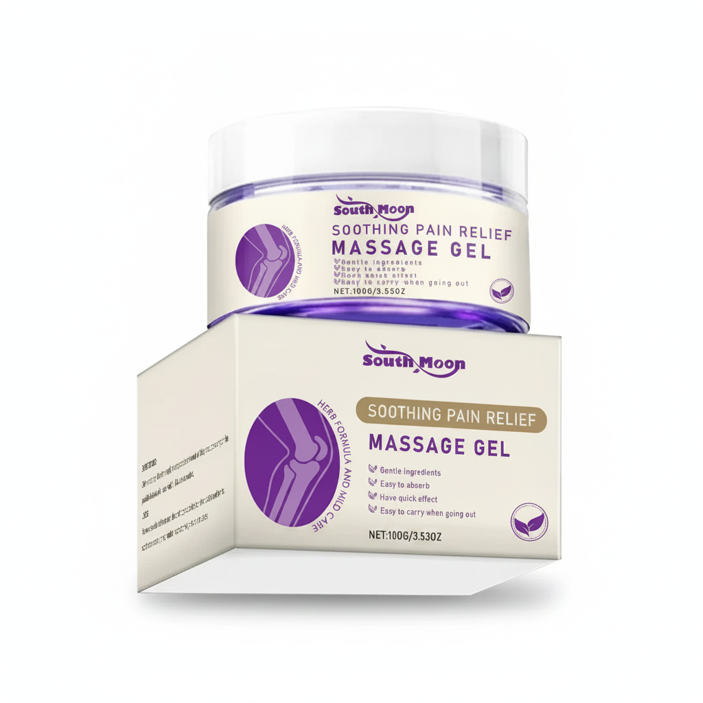 Herbal Warming Massage Gel 100g — jar and carton hero on white background with soft studio shadow