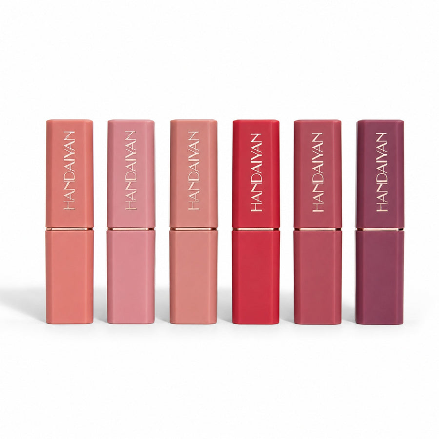 Matte Non-Stick Lipstick Gift Box Set – Long-Lasting Color — centered unboxed hero on white with lower-left shadow