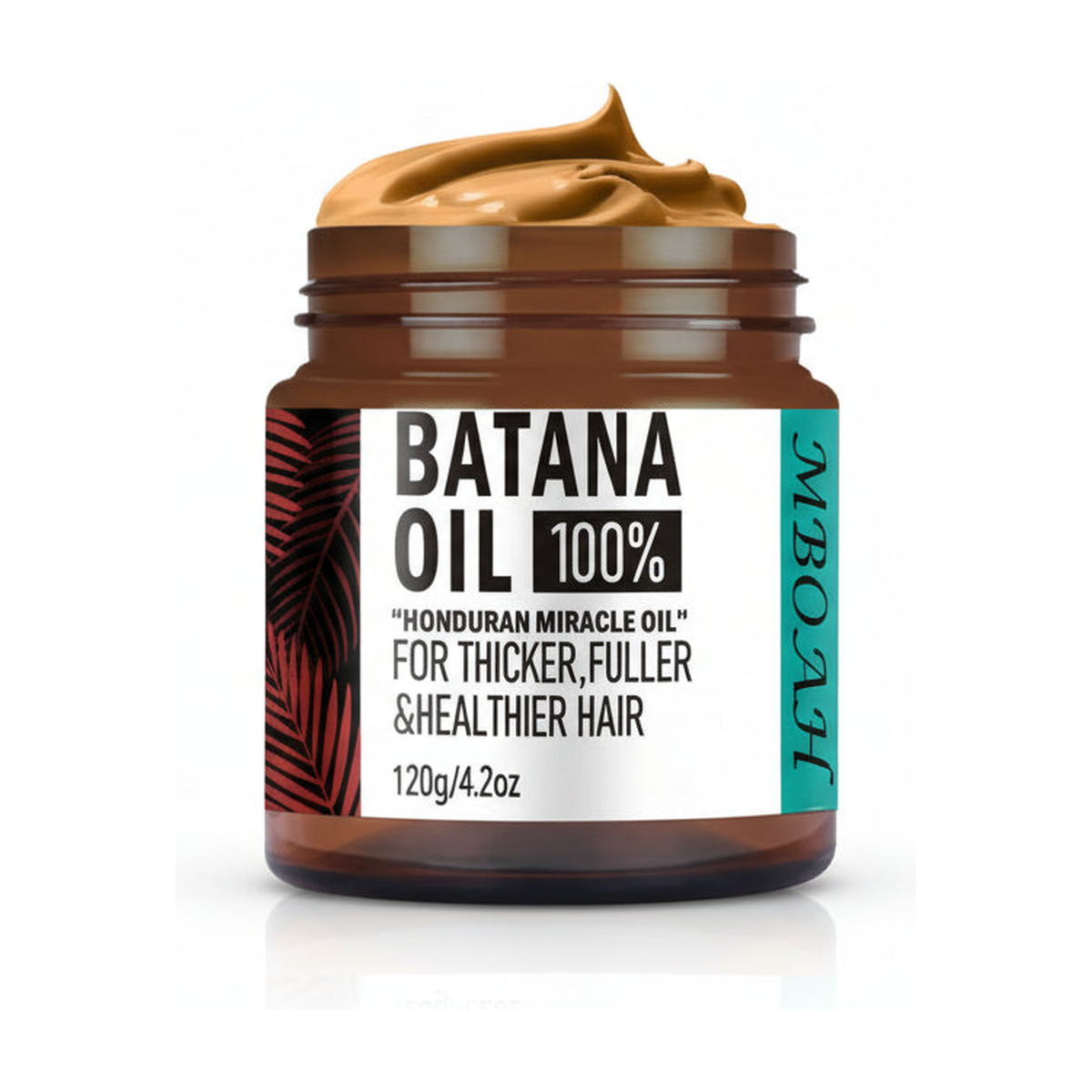 MBOAH Batana Oil 100% hair cream 120g jar alone on a pure white background