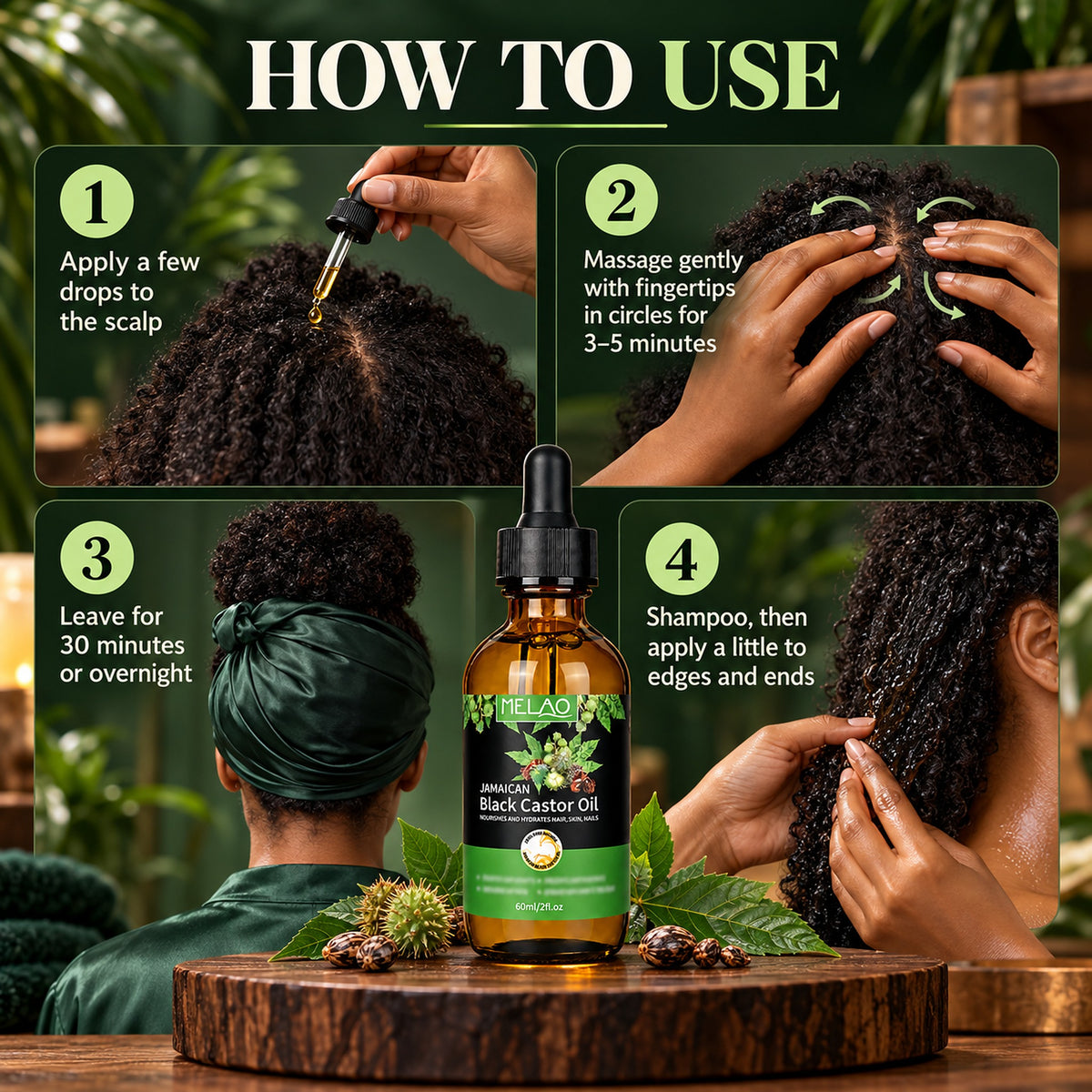 How to use Jamaican black castor oil on scalp, edges and ends