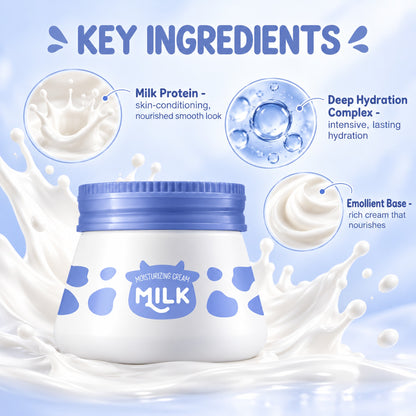 Key ingredients: milk protein, deep hydration complex and emollient base