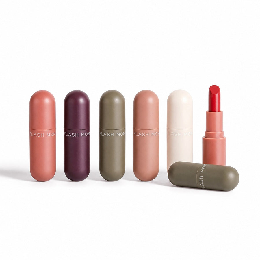 Mini Capsule Lipstick – Moisturizing Color with Long-Lasting Wear — centered unboxed hero on white with lower-left shadow