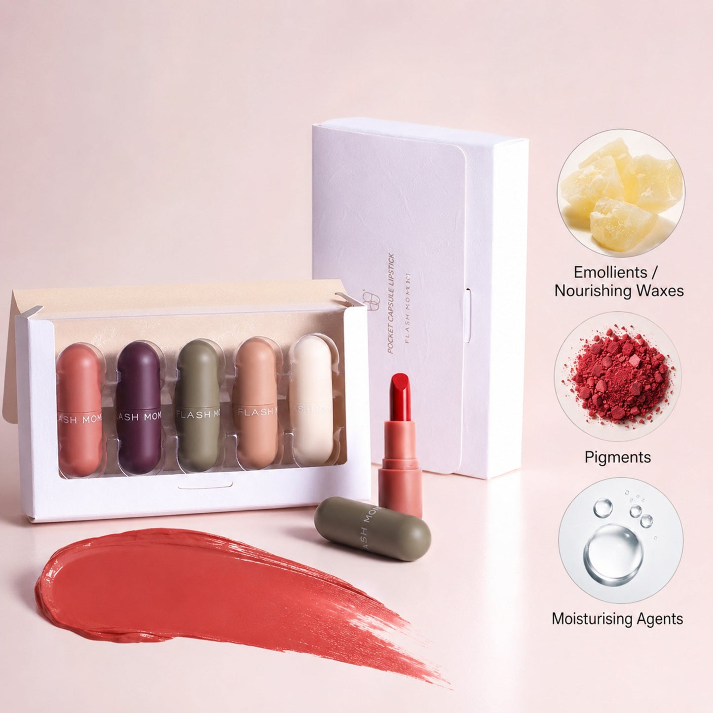 Mini Capsule Lipstick – Moisturizing Color with Long-Lasting Wear — verified ingredient, formula, or material story