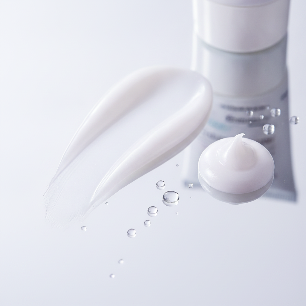 Hydrating Anti-Wrinkle Eye Cream — macro of the pearly lightweight cream texture
