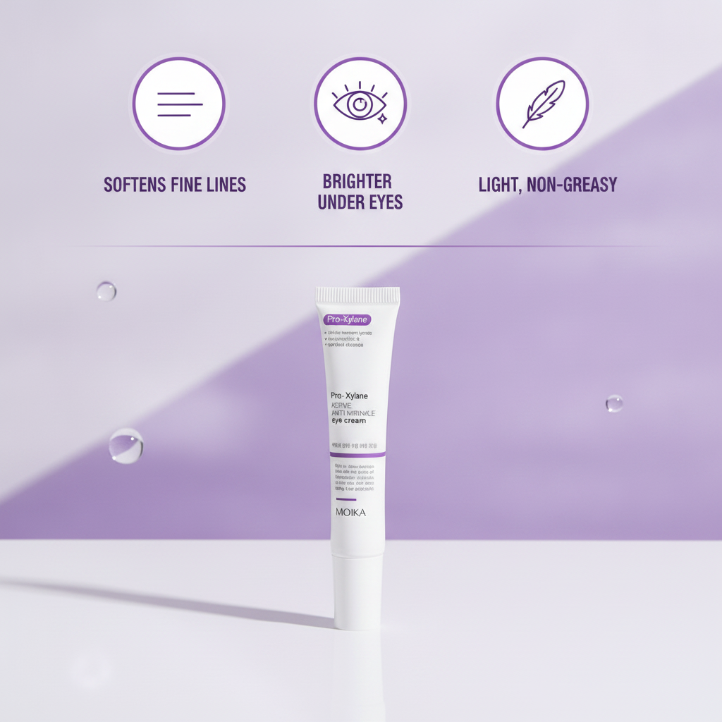 Hydrating Anti-Wrinkle Eye Cream — key benefits at a glance graphic