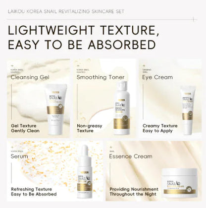 K-Beauty Snail Secretion 5-Piece Skincare Gift Set for nail care, 5-piece set